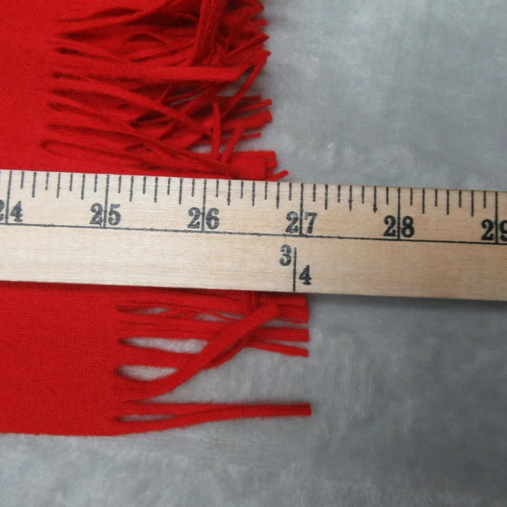Pendleton Scarf Unisex Red 100% Virgin Wool Fringed Classic Winter USA VTG 70s‎